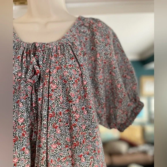 7/4 SALE!🇺🇸DÔEN CHESTNUT🇺🇸Dress-White Petite Jardin! EUC! Size XS! - Picture 6 of 6